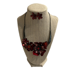 Fashion Jewelry Dark Red necklace set NEW